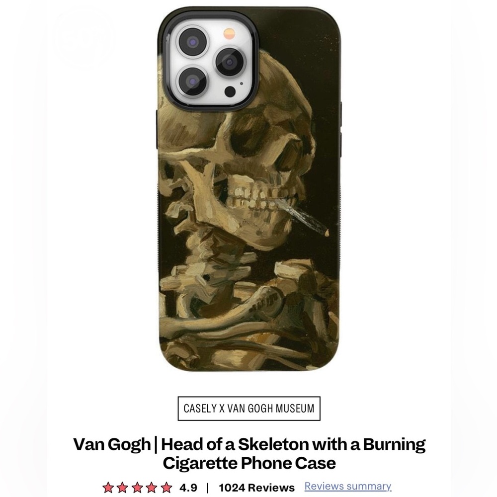 CASELY Van Gogh Collection Head of a Skeleton with a Burning Cigarette 13 ProMax